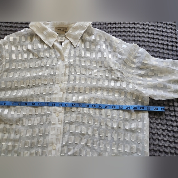 Notations Sheer Button Down Top - Size 2X - Picture 4 of 6